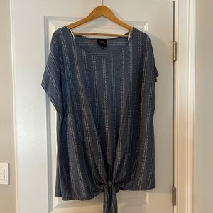 Jeanish top with white rib